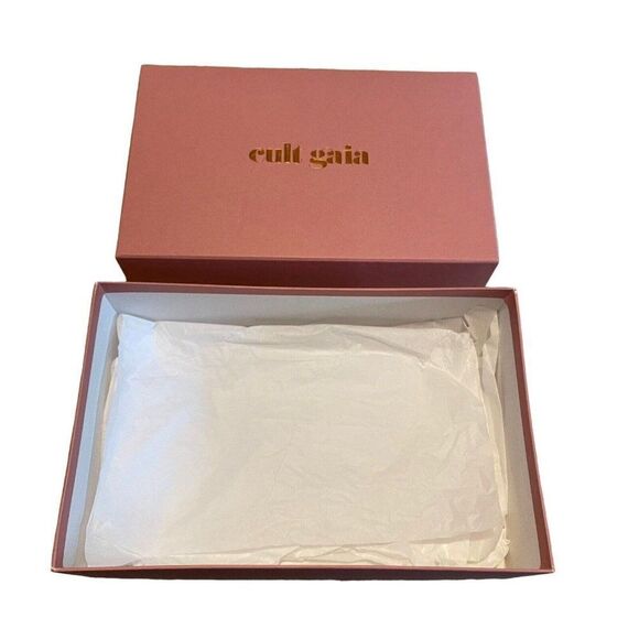 Cult Gaia Pink Empty Shoe Box 12x7.5x4” Gift Storage Tissue Paper Purse Set - Picture 5 of 8